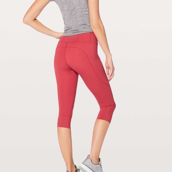 Lululemon Fast & Free Crop II‎ *Nulux 19" Persian Red - Picture 2 of 14